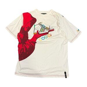 Y2K Rare Coogi Embroidered Shoe AOP Graphic Tee